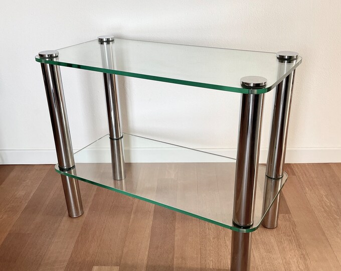 Elegant crystal console of Italian production, mid century '60s Marco Zanuso style