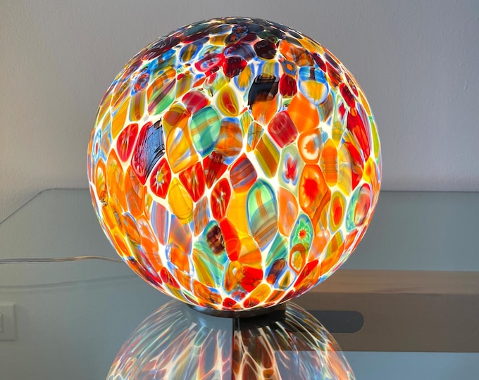 Murrine MILLEFIORI Murano table lamp - D30 - handmade by Murano glass masters