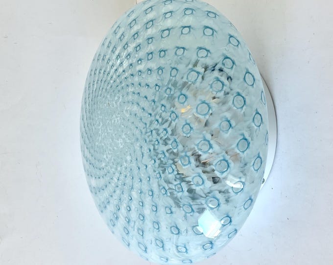 MACRAME' 35 wall/ceiling lamp by LA MURRINA, blue Murano glass, vintage 90s