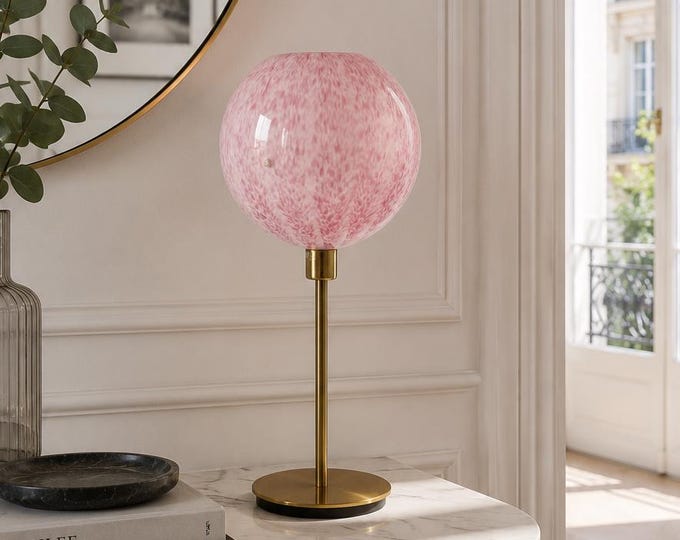 TULIPANO table lamp by LA MURRINA, pink Murano glass, vintage 90s