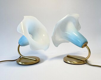 LILY lamp by La MURRINA Murano blue vintage table lamp