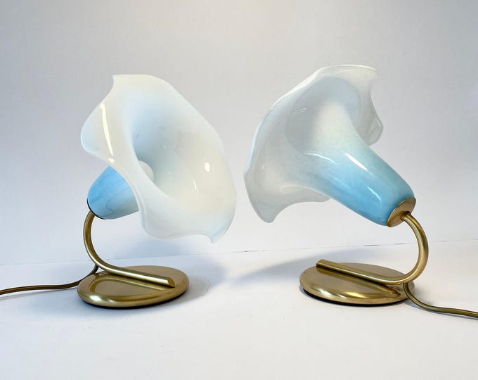 LILY lamp by La MURRINA Murano blue vintage table lamp