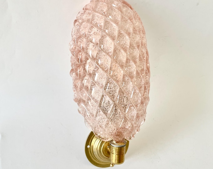 Splendid and precious wall lamp in Murano glass, attributable to Barovier and Toso, original vintage '50 era,