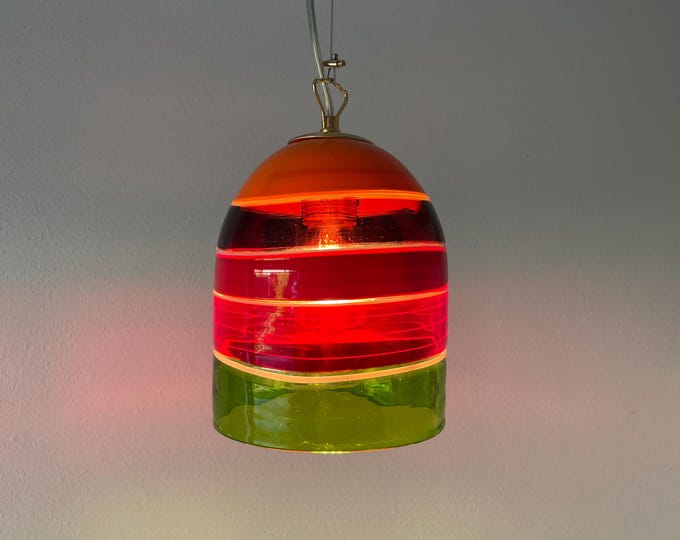 MULTICOLOR MURANO STRIPES ceiling lamp - handmade by Murano glass masters