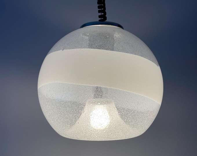 Rare Murano glass chandelier, designed by Ettore Fantasia and Gino Poli, produced by Sothis Italia, modern vintage 70s