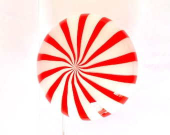 Filigree Murano Stripes wall/ceiling lamp red D33 oval, SPECIAL PRICE, handmade by Murano glass masters-golden frame