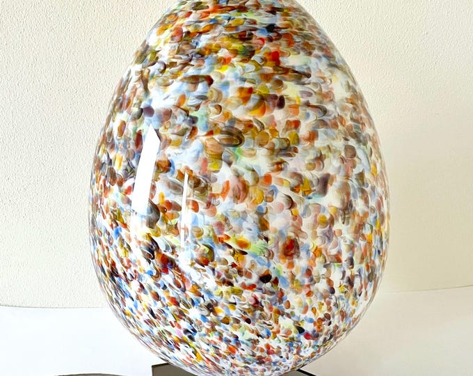 Large Murrine Murano egg table lamp - H46 - handmade by Murano glass masters