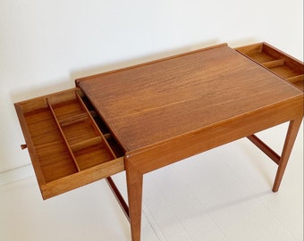 Rare Danish teak coffee table with drawers, modern design, mid century '60