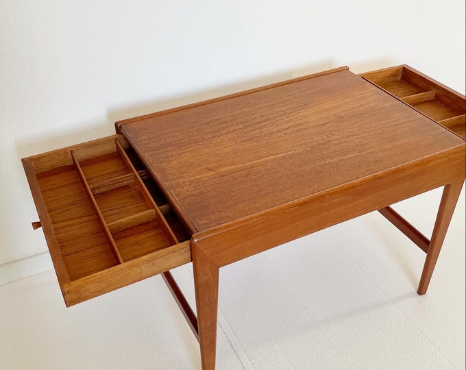 Rare Danish teak coffee table with drawers, modern design, mid century '60