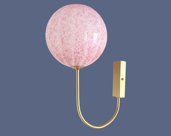 Pink TULIPANO 20 by LA MURRINA, wall lamp, pink Murano glass, vintage 90s