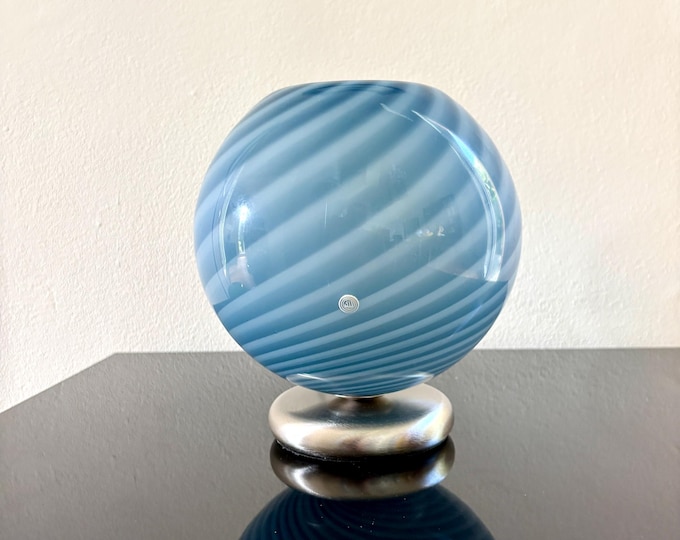 ACQUARIUS 20 by la MURRINA, table lamp, swirl glass rigadin Murano, vintage 90s, unused, silver frame