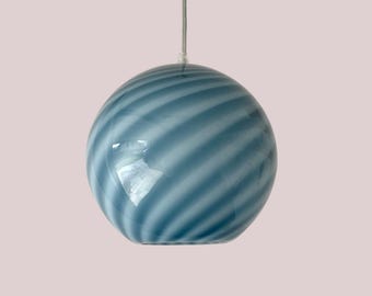 ACQUARIUS ceiling 20 by la MURRINA, chandelier, swirl glass rigadin Murano, vintage 90s, unused, golden frame