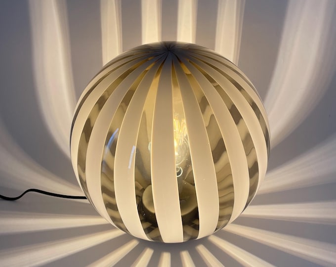 PEARL GREY table lamp, Murano glass with Effetre Murano canes, mouth-blown and hand-crafted