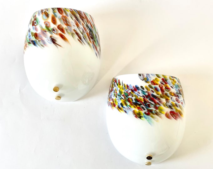 MILLEFIORI MURANO wall lamp with Murrine, original vintage 90s, unused (1 of 2 lamps)