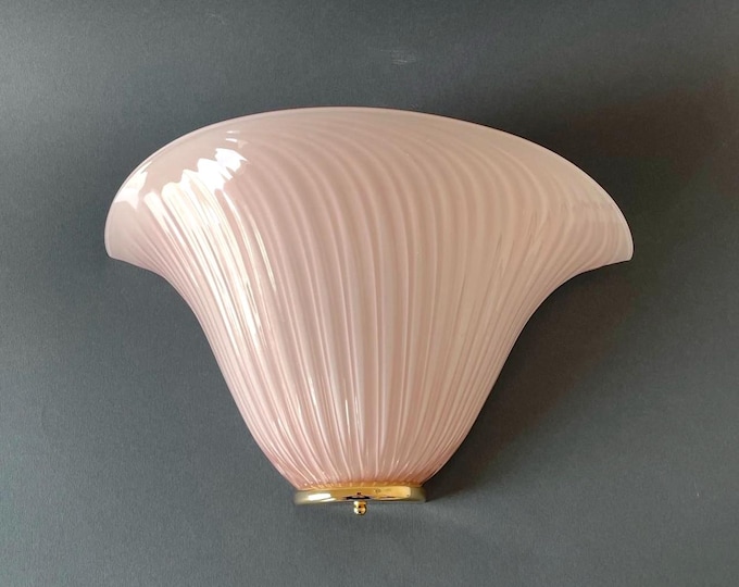 SHELL PINK MURANO wall lamp, original vintage 90s, hand-worked glass, unused