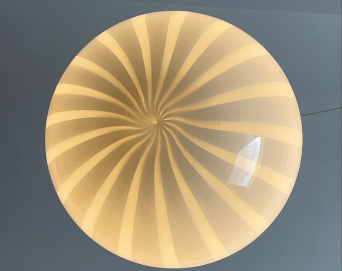 DOVE GRAY MURANO ceiling lamp with stripes rigadin glass D 30 cm Silver