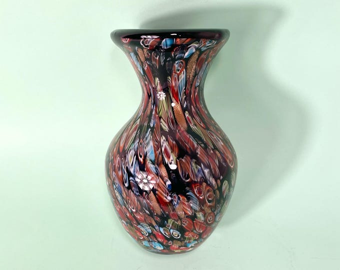 Millefiori Murano vase, vintage 1980s/90s