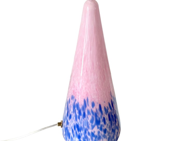 FATA Murano table lamp, hand-crafted glass with pink and blue glass