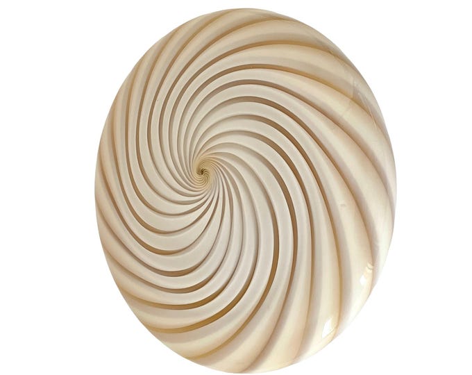 Latte Miele swirl Murano wall ceiling lamp with rigadin glass
