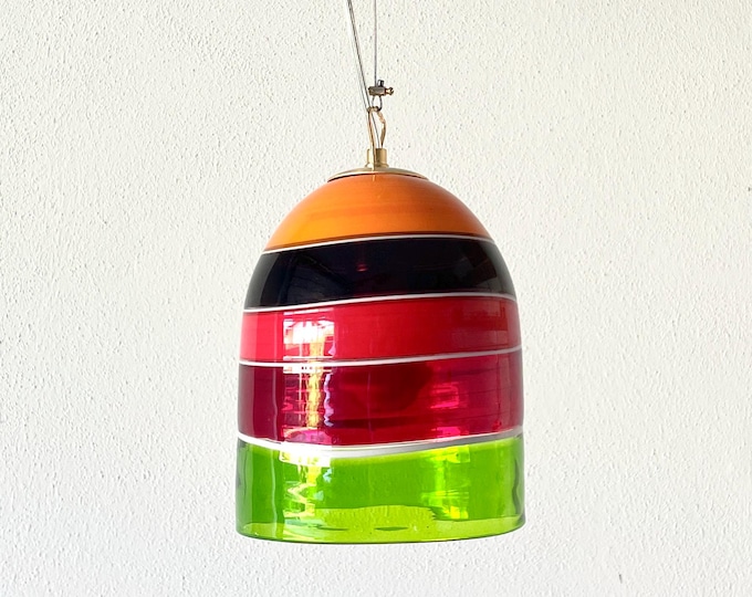 MULTICOLOR MURANO STRIPES ceiling lamp - handmade by Murano glass masters