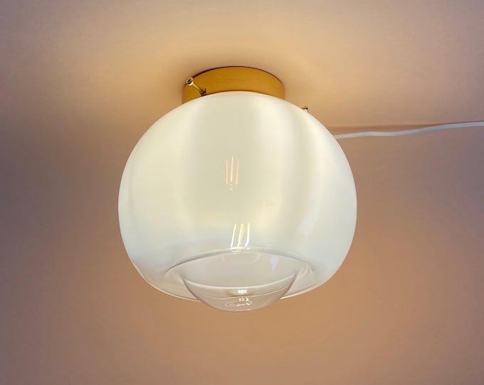 Lovely Modern Italian Murano wall-ceiling lamp, vintage 70s