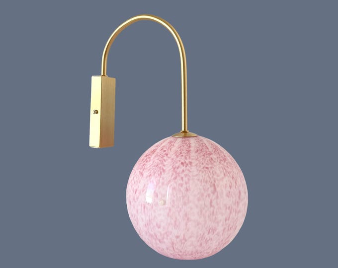 Pink TULIPANO 20 by LA MURRINA, wall lamp, pink Murano glass, vintage 90s