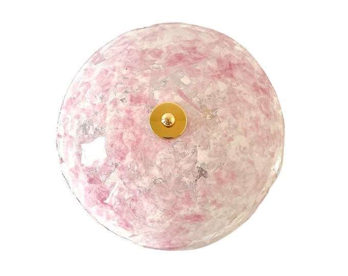 PINK LEAVES Murano wall or ceiling lamp, vintage '90s