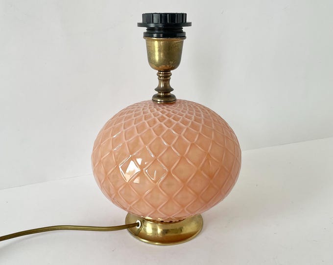 Very rare vintage 1960s Murano pink glass table lamp by RIVOLTA Milano.