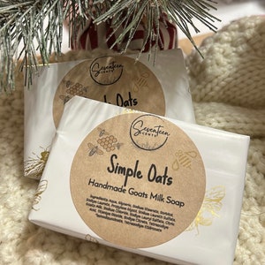 Goat’s Milk Soap – Handmade Oatmeal & Honey Soap, Gentle for Sensitive Skin, Moisturizing Natural Bar Soap, Eczema, Dry Skin Relief