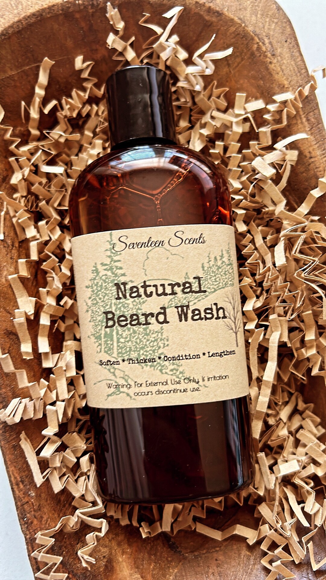 Mens Natural Beard Wash, Conditioning Wash for Shiny Manageable Beard, Promotes a Healthy Beard
