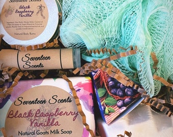 Goats milk Soap Gift Sets – Goat’s Milk Soap, Body Butter, Bath Bombs & Tea, Candles – Perfect Holiday, Mothers Day, Easter, Birthday Gifts
