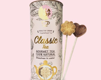 TEA-POP, coffret cadeau Classic Blends, thé sur bâtonnet, thé cristallisé, se dissout dans l'eau, Inc. Earl Grey, petit-déjeuner anglais, vert jasmin.