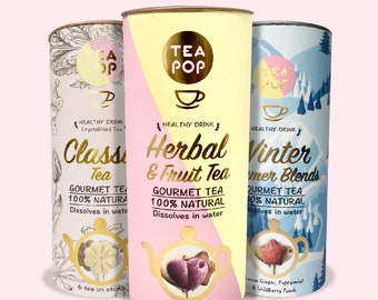 Tea On-A-Stick!, Coffret cadeau le plus vendu, thé gastronomique, 100% naturel, se dissout dans l'eau.