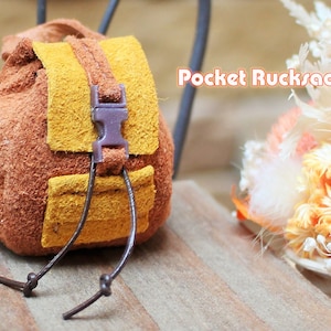 Echtledertasche für 1/6 1/12 Puppenrucksack Handgemachte Echtledertasche für Blythe, purenimo, middieblythe, obitsu11, Ähnliche Größe Puppen etc