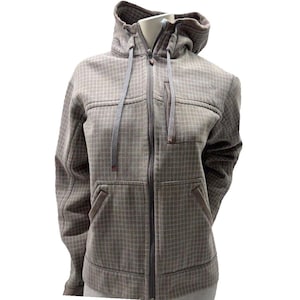 Lululemon jas, zeldzaam vintage, met capuchon en ritssluiting, verweerd, Gorpcore-patroon.