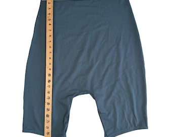 Pantalones cortos tipo harem de tiro bajo sencillos, color azul pizarra, estilo streetwear minimalista, athleisure, talla M