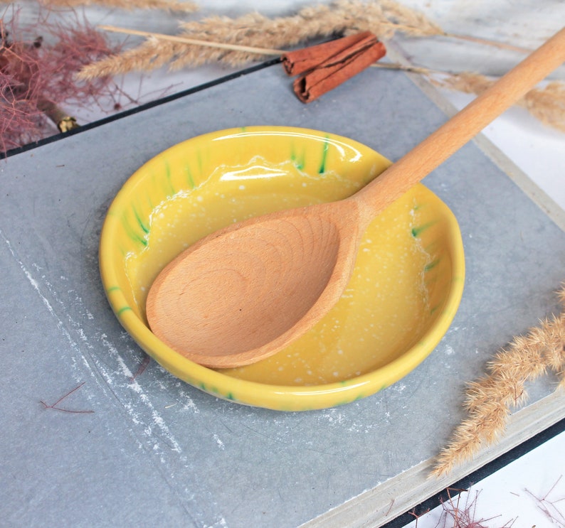 Yellow Ceramic Spoon Rest, 5 image 9