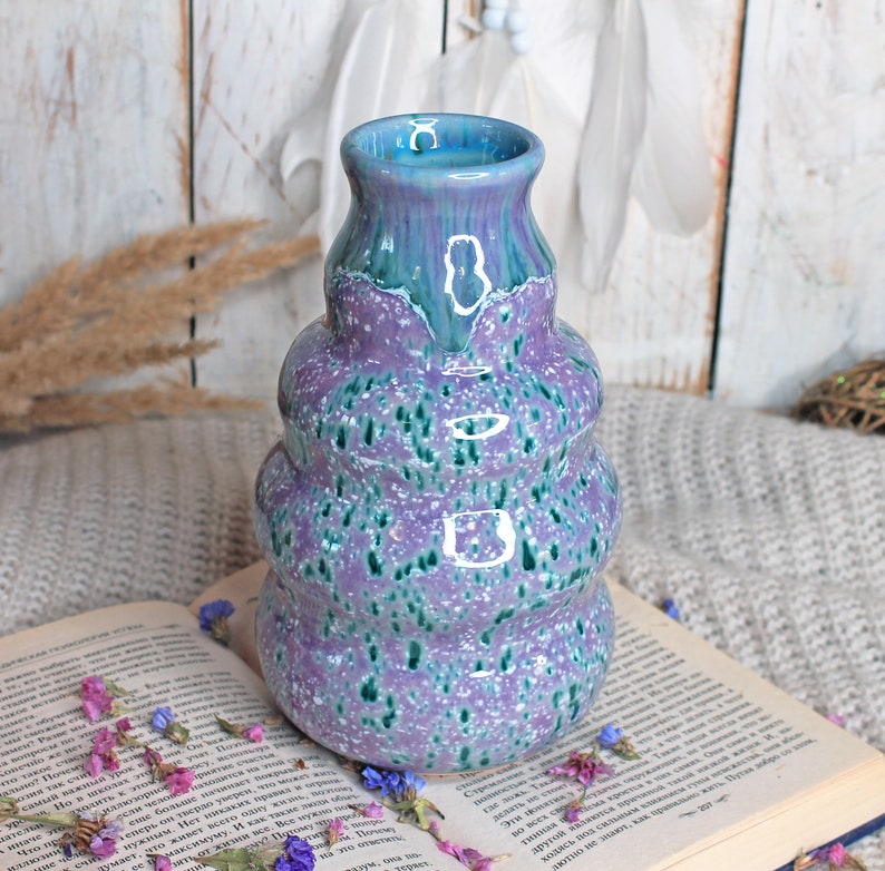 Purple Pottery Flower Vase image 9