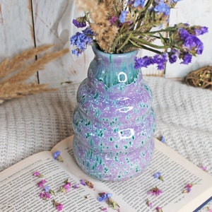 Purple Pottery Flower Vase image 2