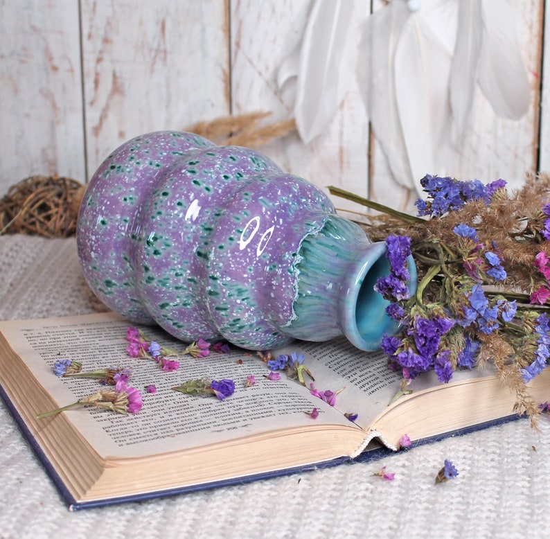 Purple Pottery Flower Vase image 3