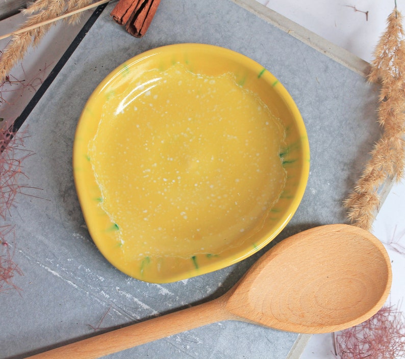 Yellow Ceramic Spoon Rest, 5 image 1