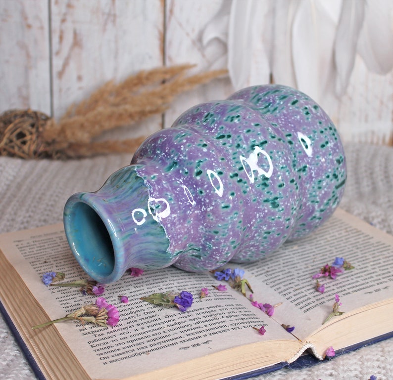 Purple Pottery Flower Vase image 4