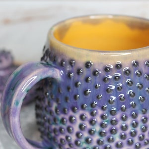 Purple Ceramic Mug with Saucer and Lid, 15 oz image 6