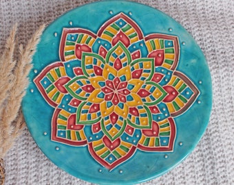 Ceramic Blue Decorative Plate 9 inches