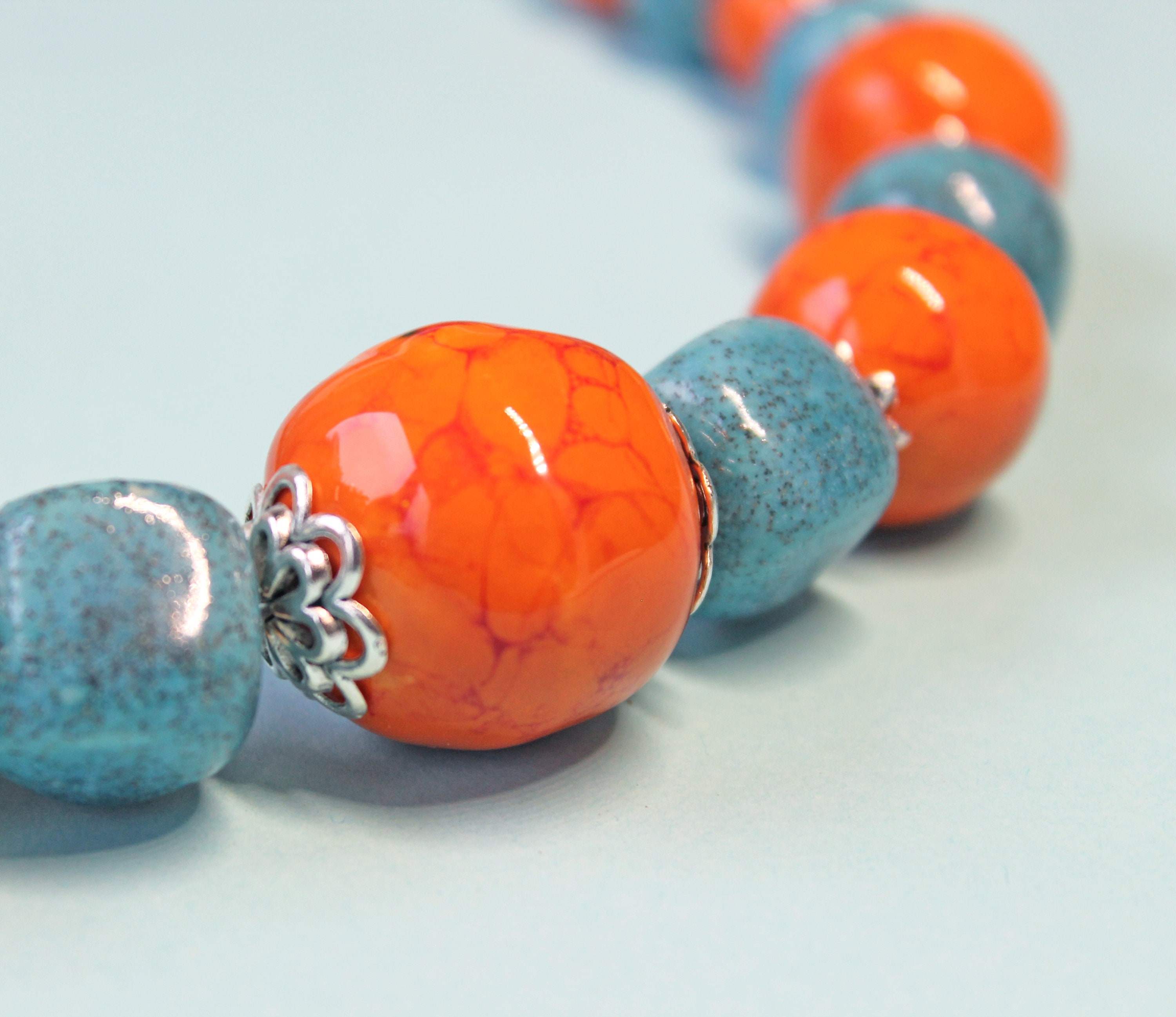 Handmade Ceramic Beaded Necklace Etsy