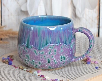 Lilac Pottery Coffee Mug, 14 oz