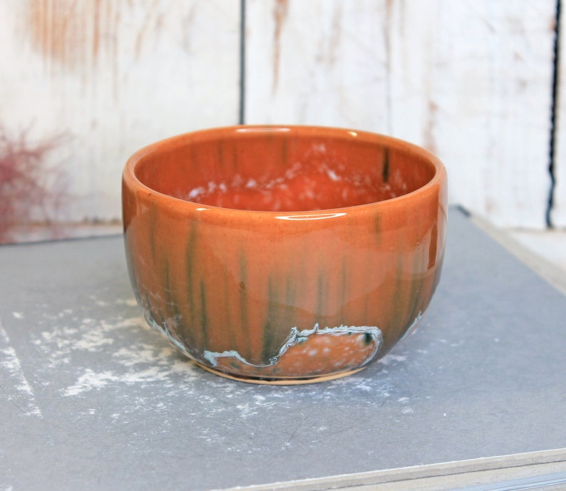 Small Brown Pottery Bowl, 7 oz image 1