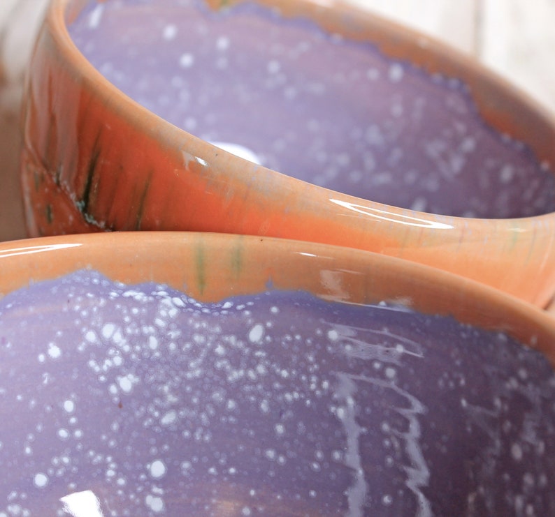 27 oz Orange Glazed Ceramic Pottery Bowl image 8