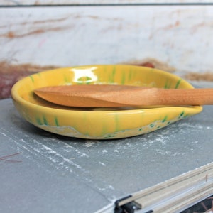Yellow Ceramic Spoon Rest, 5 image 5