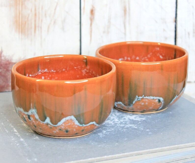 Small Brown Pottery Bowl, 7 oz image 7